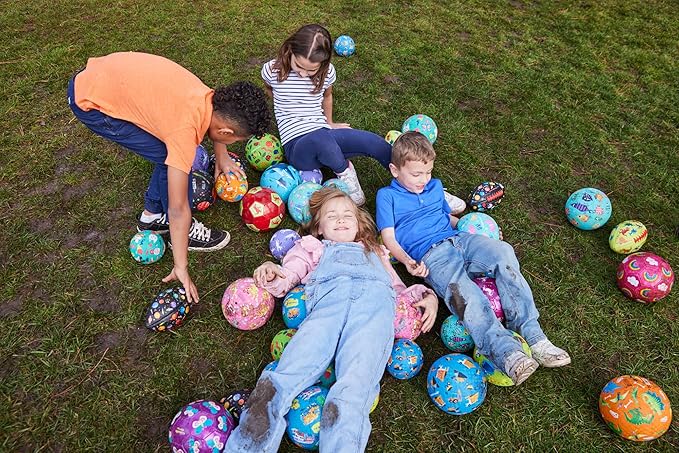 Crocodile Creek Playground Ball - Durable Rubber Ball for Kids Ages 3 and Up - Bouncy Inflatable Ball for Kickball, Indoor Games, and Outdoor Sports - PVC-Free - Very Wild Animals - 5-inch Diameter