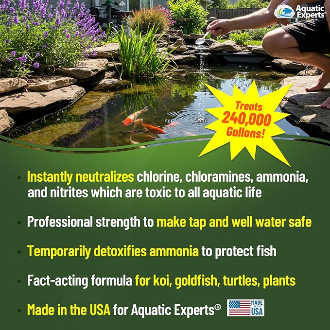 PondFirst Pond Water Conditioner - Concentrated Instant Dechlorinator for Fish Ponds, Makes Water Safe for Koi and Goldfish, Made in The USA, Aquatic Experts (Powder - 1 Kilogram)