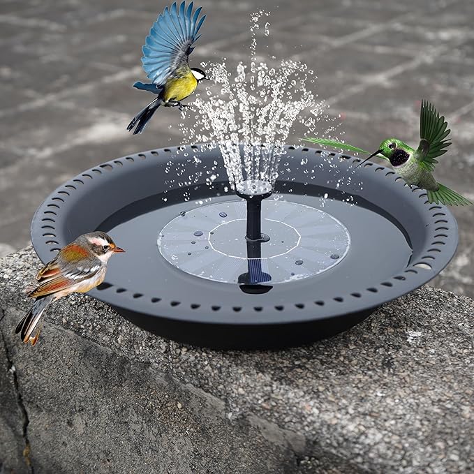OVZILKI Bird Baths for Outdoors Heavy Duty, 16 inch BirdBath Bowl Only with Rust-Proof Black Chains, Hanging Bird Bath Hanging Bird-Feeder for Garden Backyard Decor (Black 1 Pack)