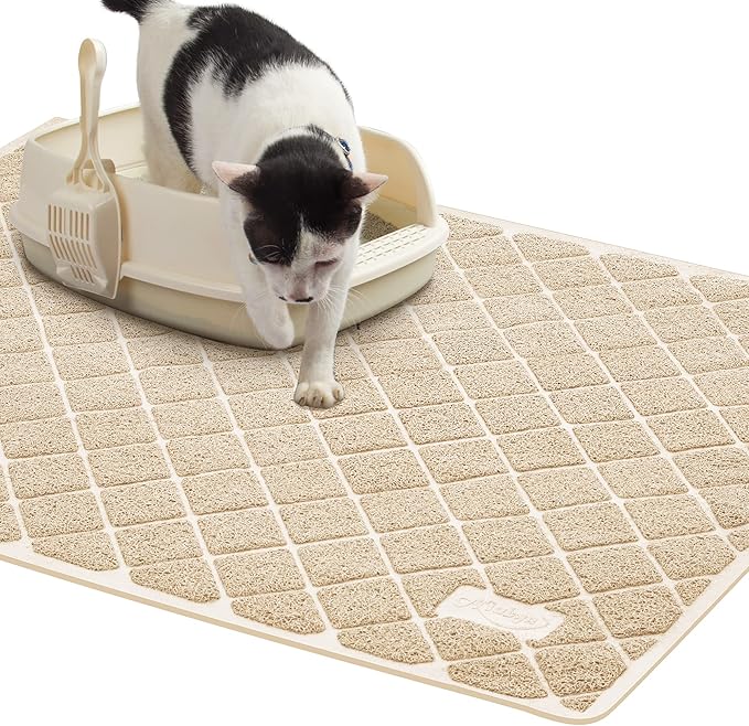 Niubya Premium Cat Litter Mat, Litter Box Mat with Non-Slip and Waterproof Backing, Litter Trapping Mat Soft on Kitty Paws and Easy to Clean, Cat Mat Traps Litter from Box