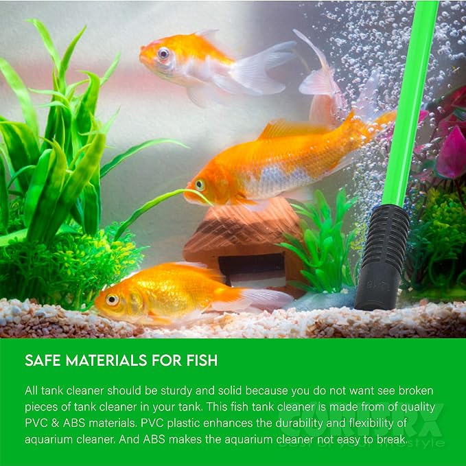 Corisrx Fish Tank Gravel Cleaner Vacuum - Labor-Saving 4 in 1 Compacted Aquarium Water Changer Filter Kit, No Spill 5 ft Water Hose Sand Vacuum, Aquarium Drain Pump Siphon - Gravel Vacuum (14"-19")