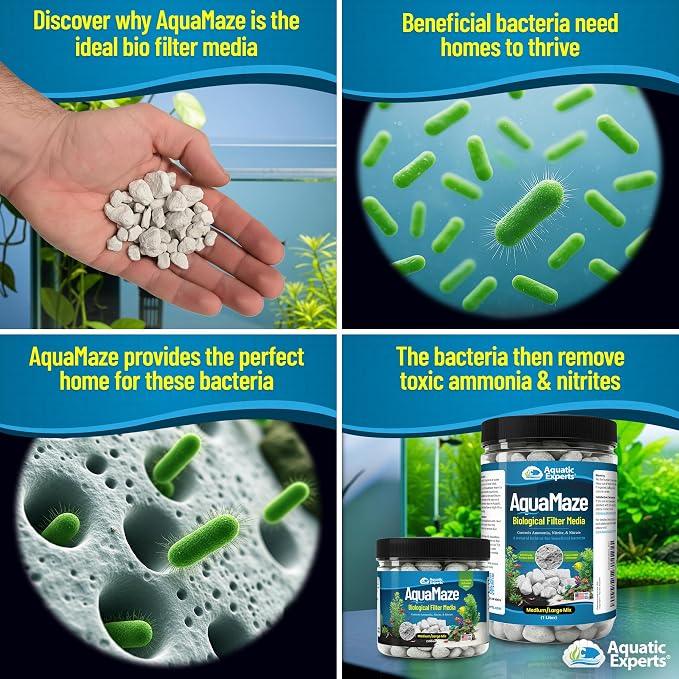 Aquatic Experts AquaMaze Aquarium Bio Media – 1L for Freshwater & Saltwater Tanks, Compatible with Canister, Sump & HOB Filters