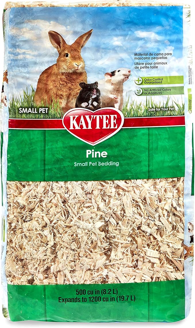 Kaytee Small Animal Pine Bedding for Pet Guinea Pigs, Rabbits, Hamsters, Gerbils, and Chinchillas, 19.7 Liter (Pack of 2)