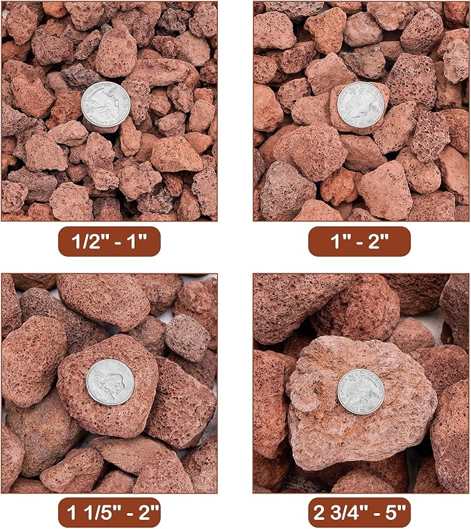 Stanbroil Red Lava Rock Granules for Gas Log Sets and Fireplaces - 10 lb.Bag (0.4"-0.8") | Fire Pits, Gas Log Sets