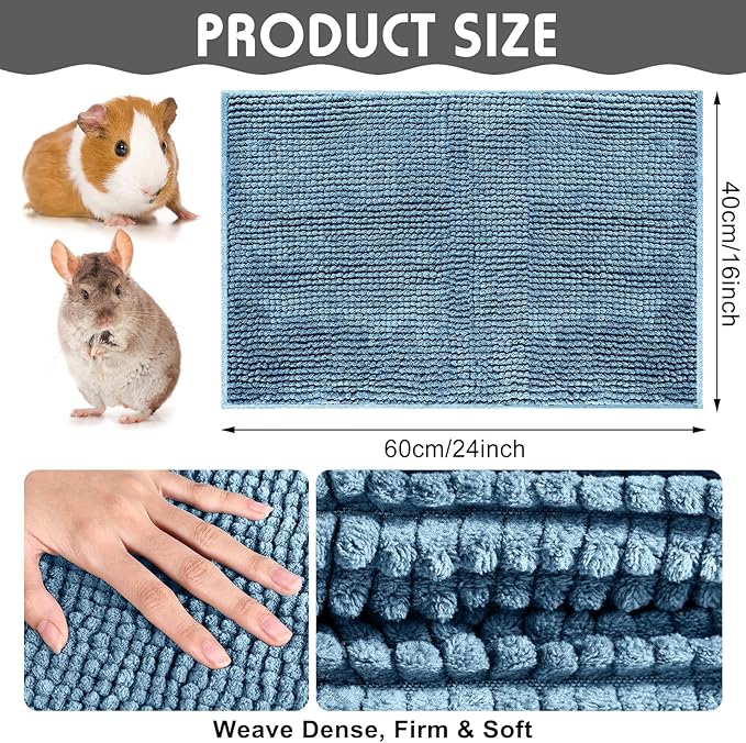 Amylove 4 Pcs Guinea Pig Cage Liner Washable Fleece Pee Pads Pet Dog Cat Bedding Training Mat for Small Animal Guinea Pig Puppy Bunny Hamster(16 x 24 Inch,Rectangular,Mixed Color)