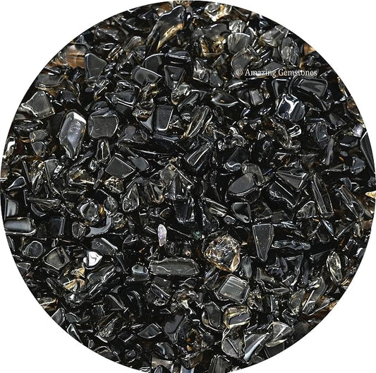 Smoky Quartz Crystal Chips Aquarium Gravel Rocks - Smoky Quartz Chips Bulk Fish Tank Gravel, Small Tumbled Stone Chips and Tiny Crystals for Decoration (Natural AAA Grade Gemstones)