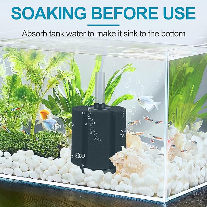Sponge Filter for Betta Fry Aquarium Fish,for Clear and Quiet Aquariums Tank Up to 60 Gallon Each 3pc
