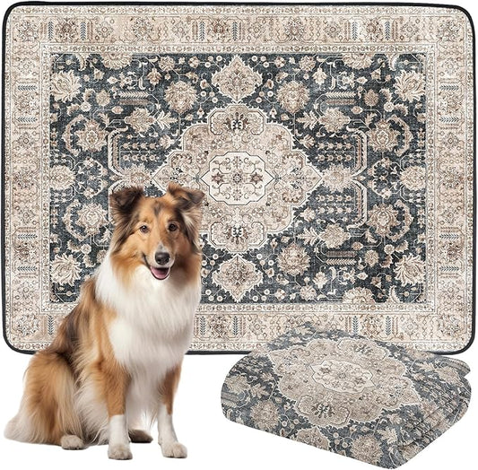 Dogcator Thicken Washable Pee Pads for Dogs, Super Absorbent & Quick Dry, 54"x72" Reusable Dog Pads, Non-Slip, Multi-Purpose, Dark Navy Polyester