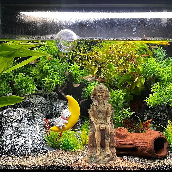 M2cbridge Aquarium Decor Castle Shipwreck Ornament Underwater Landscape(Egyptian Pharaohs)