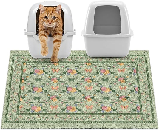 Unicorn Catcher 33x22 inches Cat Litter Mat Non-Slip Bottom Litter Box Mat Urine-Proof Soft Litter Mat for Cats Waterproof Pads Protects Floors Cat Mat for Litter Box