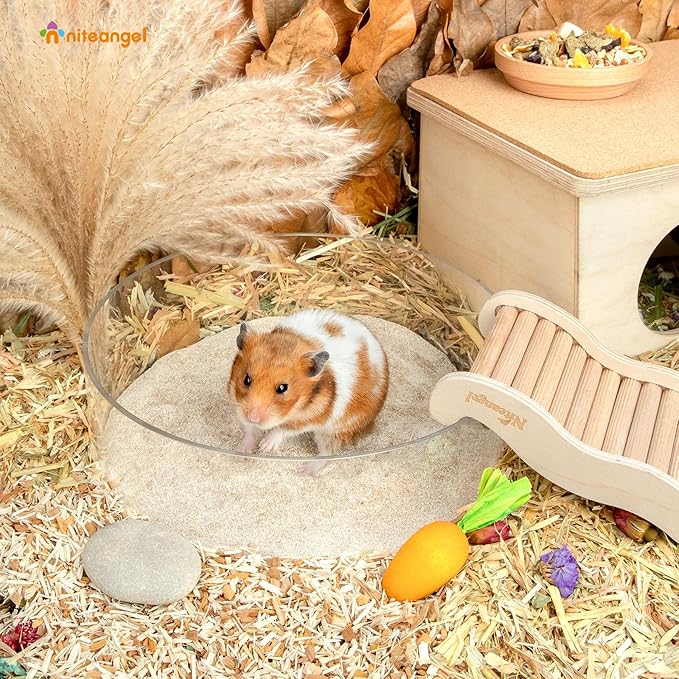 Niteangel Hamster Desert Bath Sand | No-Dust Bath or Potty Litter for Hamsters, Chinchillas, Gerbils, Mice, Degus and Other Small Pets (Desert Sand & Zeolite Particles, 2.5LB/40oz)