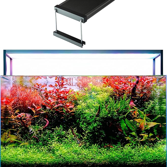 TWINSTAR S Line 600S WRGB LED Aquarium Light, Fits 24-28 Inch Tanks | Bluetooth controller included. WRGB 400-780 nm spectrum for planted tanks, 24-hour timer, 0-100% dimming, sunrise/sunset.