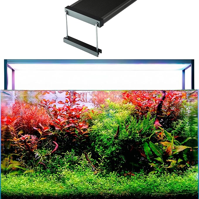 TWINSTAR S Line 300S WRGB LED Aquarium Light, Fits 12-16 Inch Tanks | Bluetooth controller included. WRGB 400-780 nm spectrum for planted tanks, 24-hour timer, 0-100% dimming, sunrise/sunset.