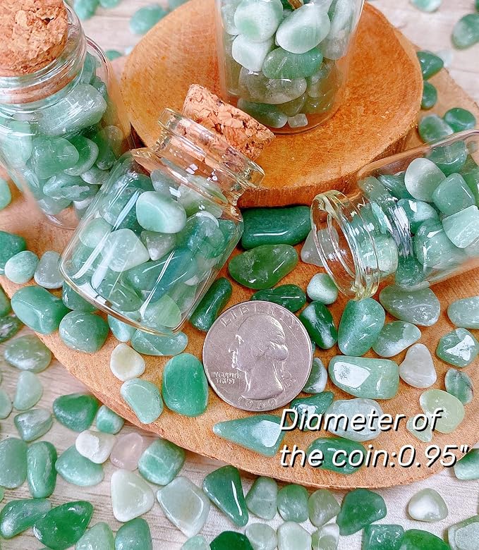 Green Aventurine Crystal Polished Rocks 0.3-0.4" Tumbled Stones Chips Stone Crushed Quartz Natural Gem Home Decoration Aquarium Plants Cacti Vase Filler Landscape Bottom Ornament 0.6lb 250G