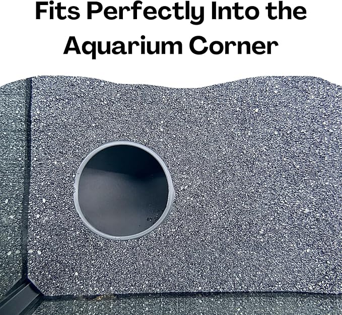Aquarium Underground Corner Cave Natural Curve | Viewing Fish & Shrimp Under Gravel Tunnel | Fish Tank Decor Decoration Hideout Perfect for Corydora Catfish, Kuhli Loach, Pleco