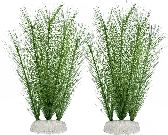 M2cbridge Plastic Fish Tank Plants Soft Silk Water Grass Reptile Waterweed for Terrarium Simulate Aquatic and Aquarium Landscape(2pcs,8")