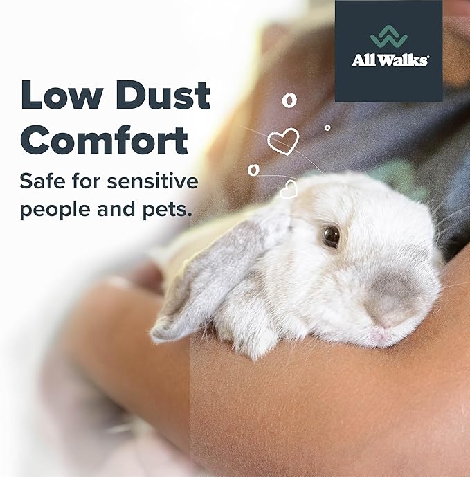 All Walks 40 Liters(4 x 10L Bags) Premium Natural Hemp Bedding, Odor Control, Low Dust, Highly Absorbent, for Rabbits, Hamsters, & Small Animals, Biodegradable, Made in USA