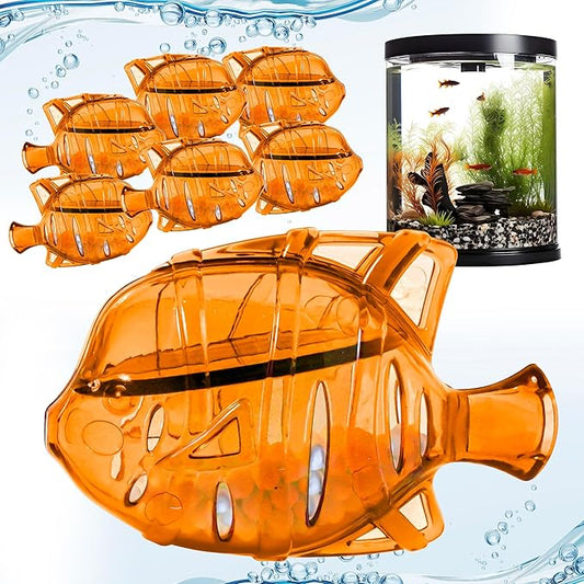 Clarence the Clarifier Fish - 6 pk, Orange - Aquarium Treatment, Clear Cloudy Fresh-Saltwater, Fish-Plant Safe, 10gal Tank Maintenance Each