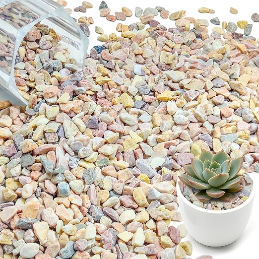 1.1LB Natural Gravel Pebbles, 1/4 Inch Gravel Stones for Succulent and Cactus, Aquariums, Terrarium, Vases and Indoor Outdoor Gardening,Gold
