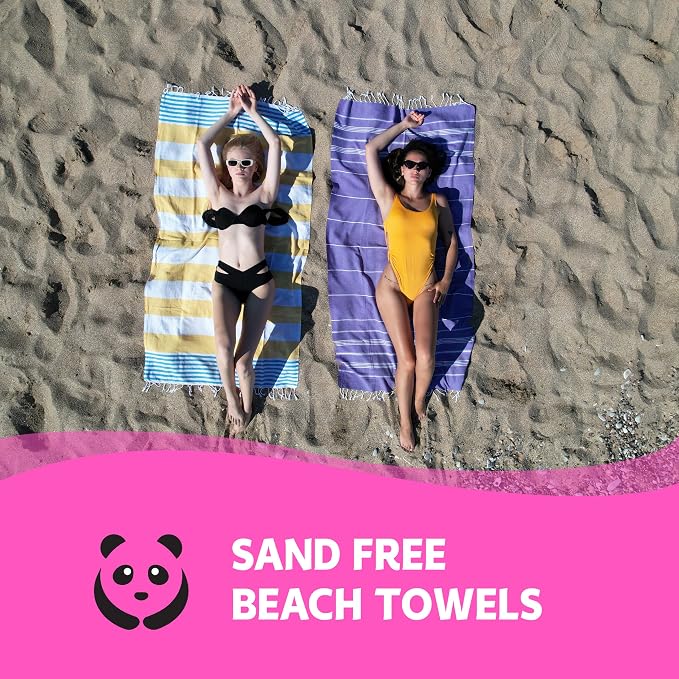 HAVLULAND Turkish Beach Towels, Oversized 40"x72" Turkish Bath Towel, Highly Absorbent Quick Dry Sand Free Beach Towels for Beach Pool Spa Gym Yoga Travel Camping Picnic Blanket - Red/Blue