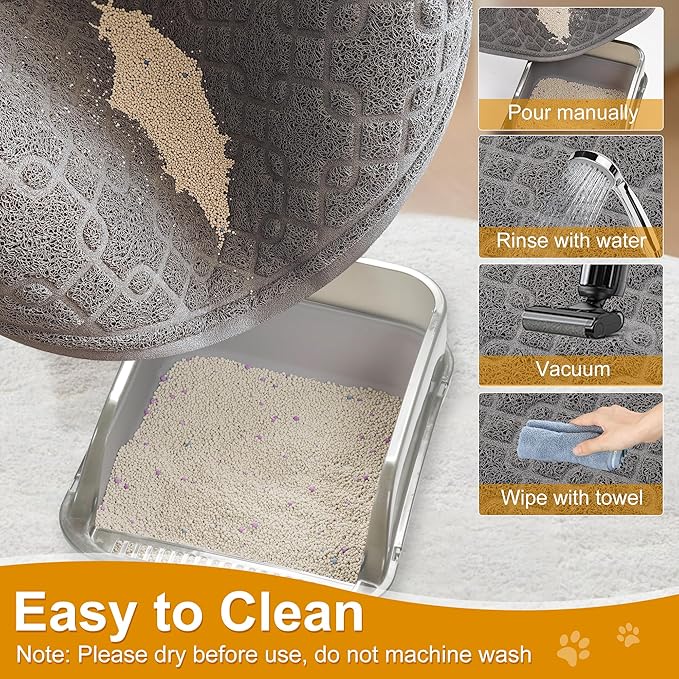 Cat Litter Box Mat, 35" x 24" Large Kitty Litter Trapping Mat Keep Floor Clean, Litter Box Mat Scatter Control, Waterproof, Easy to Clean, Durable Large Size Litter Mats for Floor