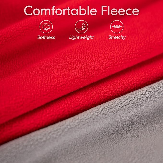 cyeollo 2 Pack Dog Fleece Sweater Stretchy Sweatshirt Vest with Reflective Stripe Pullover Jacket Lightweight Pet Dog Clothes for Small Dogs, Red & Grey L