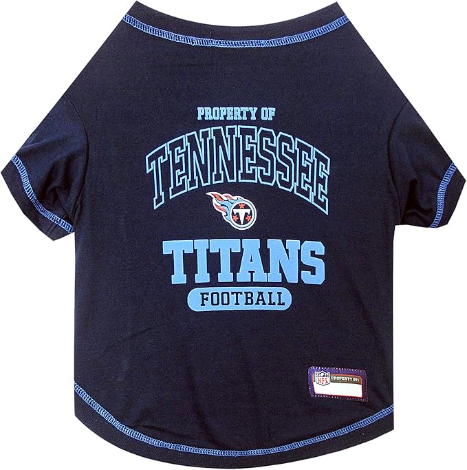 NFL Tennessee Titans Dog T-shirt X-Large. - Licensed Shirt for Pets Team Colored with Team Logos- Premium Stretchable Materials for the comfort of your Dog & Cat