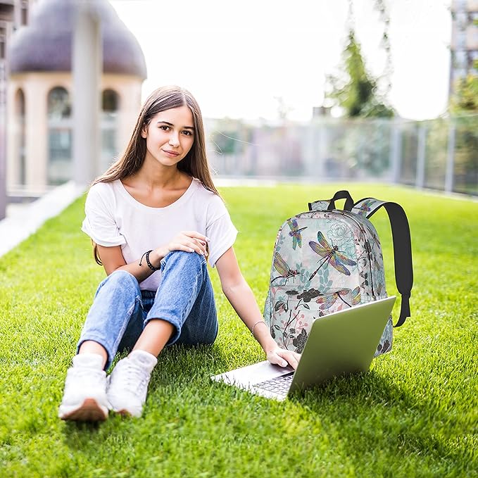Dragonfly Backpack for Women 16.7 inch Travel Casual Laptop Backpack Lightweight Waterproof Durable Hiking Daypack