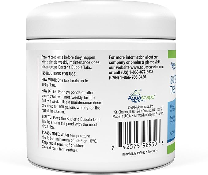 Aquascape 98930 Beneficial Bacteria Bubble Tabs - 72 Count for Pond Water Feature and Garden