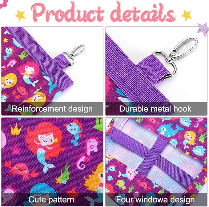 2 Pieces Guinea Pig Hay Bag Washable Pet Rabbit Hay Feeder Bag with 2 Holes Cute Small Animal Hanging Feeder Sack Storage for Rabbit Guinea Pig Chinchilla Hamster Small Pets (Mermaid, Unicorn)