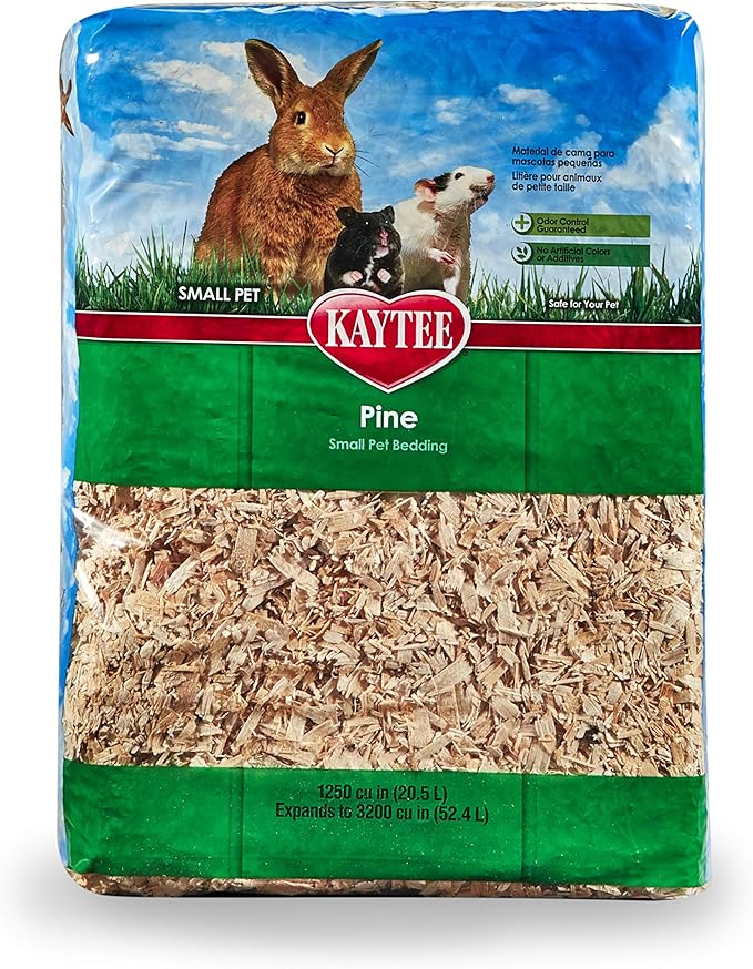 Kaytee Small Animal Pine Bedding For Pet Guinea Pigs, Rabbits, Hamsters, Gerbils, and Chinchillas, 52.4 Liter