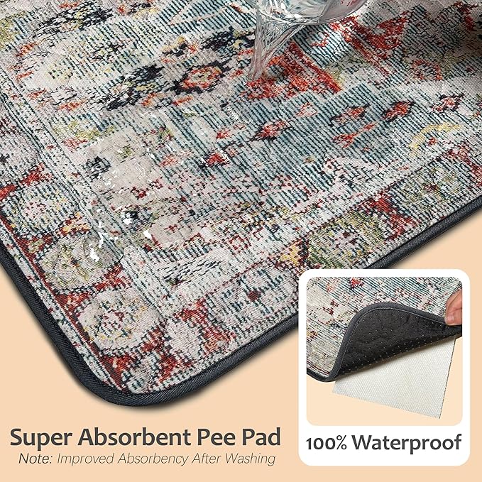 Washable Pee Pads for Dogs, Reusable Puppy Potty Training Pads, Ultra-Absorbent Thick Waterproof Leak-Proof Non-Slip Pads & Mat for Crate, Playpen, Floor, Whelping & Housebreaking , 2 Pack 36"x36"