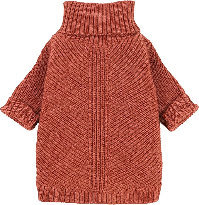 Fitwarm Thermal Knitted Dog Sweater Doggy Winter Coat Pet Clothes Doggie Turtleneck Jacket Puppy Outfits Cat Sweatsuit Red Large