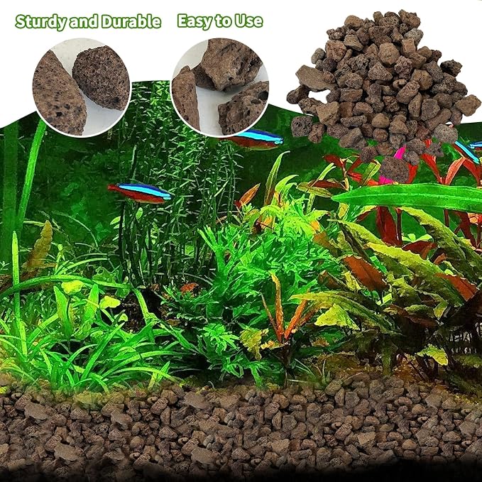 Hamiledyi 6 LB Aquarium Filter Media Bio Balls Ceramic Rings Media with Mesh Bag for Fish Tank and Pond Canister Biological Biofilter Filter (Black)