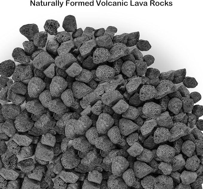 Stanbroil Black Lava Rock Granules 10 lb.Bag (0.8"-1.2") for Fireplaces | Fire Pits, Gas Log Sets