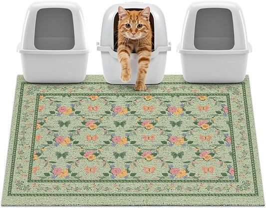 Unicorn Catcher 40x30 inches Cat Litter Mat Non-Slip Bottom Litter Box Mat Urine-Proof Soft Litter Mat for Cats Waterproof Pads Protects Floors Cat Mat for Litter Box