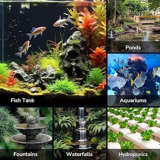 Hexago 800GPH Submersible Water Pump, 100W High Flow Sump Pump with 11FT Max Lift, Quiet Pond Pump for Waterfall, Outdoor Fountain, Hydroponics, Aquarium, Fish Tank