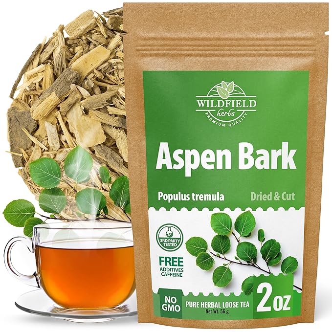 2 oz. Aspen Bark Herbal Tea (Populus tremula) – 56g Dried Aspen Bark Herb Tea Corteza de Álamo Temblón