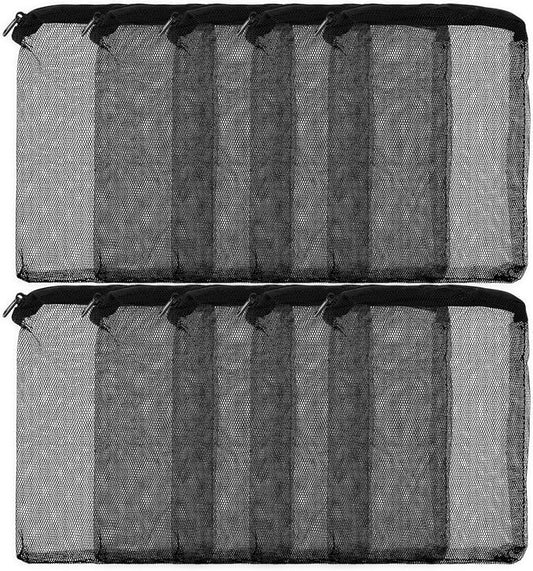 10 Pack 7.8 x 5.9 Inch Media Bags for Aquarium, Aquarium Filter Media Bags with Zipper, Fish Tank Fine Mesh Bag for Carbon, Bio Balls, Ceramic Rings, Volcano Rock (Black)