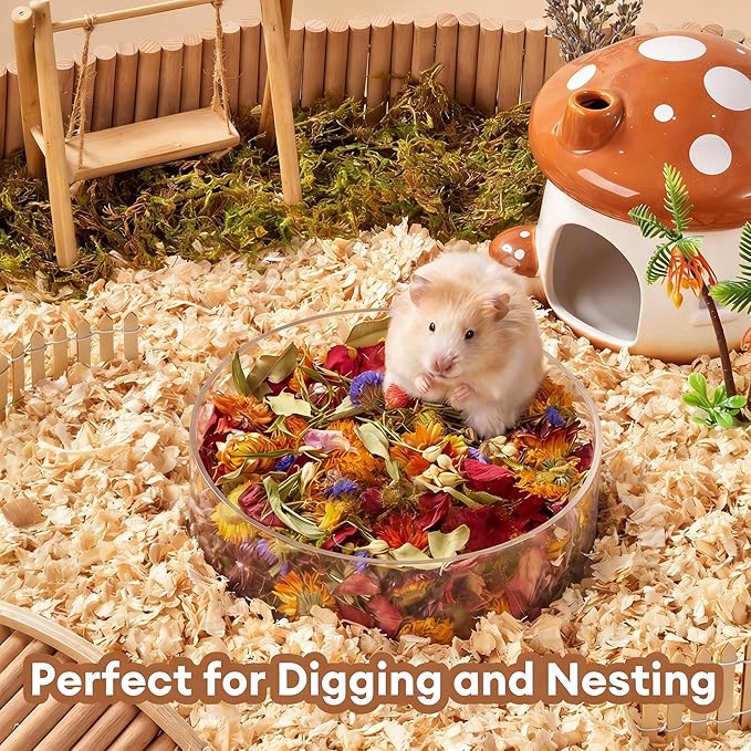 BUCATSTATE 5L Natural Flower & Hamster Bedding Soft Natural Bedding for Hamster Enrichment for Small Pets & Dwarf Syrian Hamsters, Gerbils, Mice