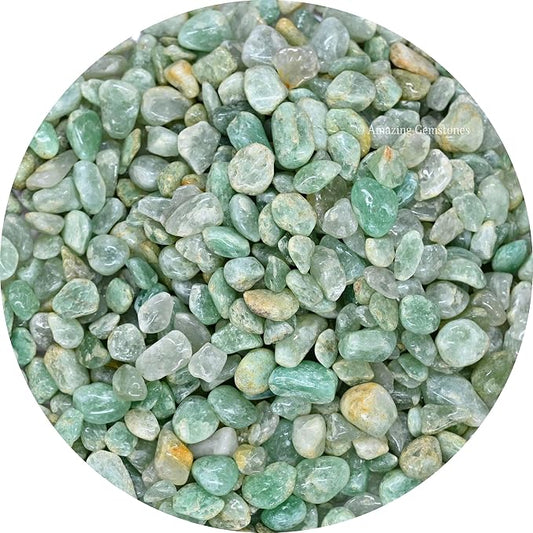 Amazing Gemstone Light Green Aventurine Crystal Chips Aquarium Gravel Rocks - Green Aventurine Chips Bulk Fish Tank Gravel, Small Tumbled Stone Chips and Tiny Crystals for Decoration