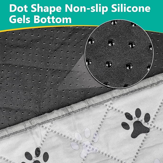 FUWERY Washable Pee Pads for Dogs ,36"X41", Thick Heavy Absorbency Reusable, Prevent Leakage, Non-Slip Pee Pads for Puppy Playpen,Potty Training, Grey, 2 Packs