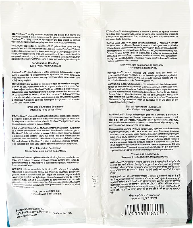 Seachem PhosGuard,100 mL Bagged - 67101850,(Pack of 4)