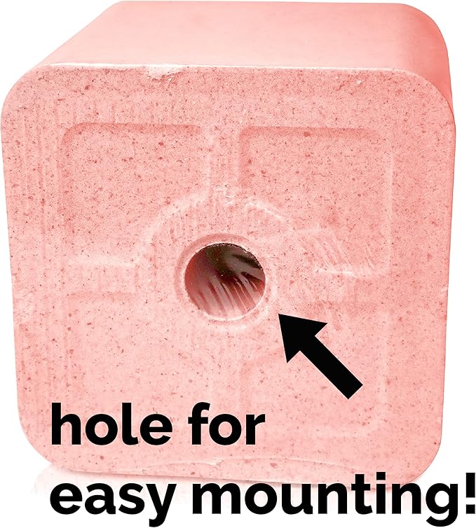 Salt Block for Deer & Horses – Compressed Mineral Salt Lick for Livestock, Cattle & Goats – Himalayan Secrets Pink Rock Salt Block (11LB/5KG, Block w/ Mounting Hole)