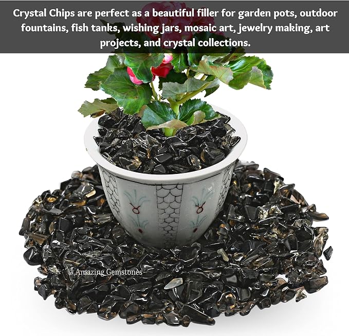 Smoky Quartz Crystal Aquarium Gravel - Rocks, Tumbled Stone and Tiny Crystals for Decoration (Natural AAA Grade Gemstones) (1000+ carat)