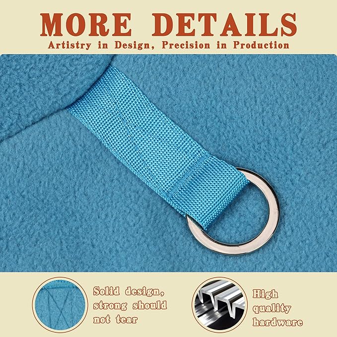 Sleeveless Pullover Fleece Vest for Small Dogs: Cozy Polyester Dog Jacket, Tank Top Sweater with Leash Ring and Armholes, Crisp, Warm, and Easy-to-Wear Design for Everyday Comfort Lake Blue 2XL