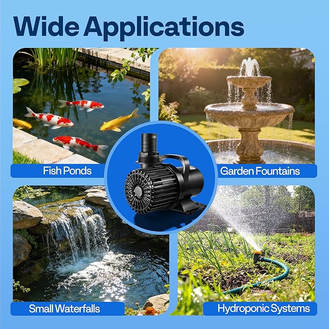 VIVOHOME Electric 620W 9000GPH Submersible Water Pump for Koi Pond Pool Waterfall Fountains Fish Tank and Aquarium