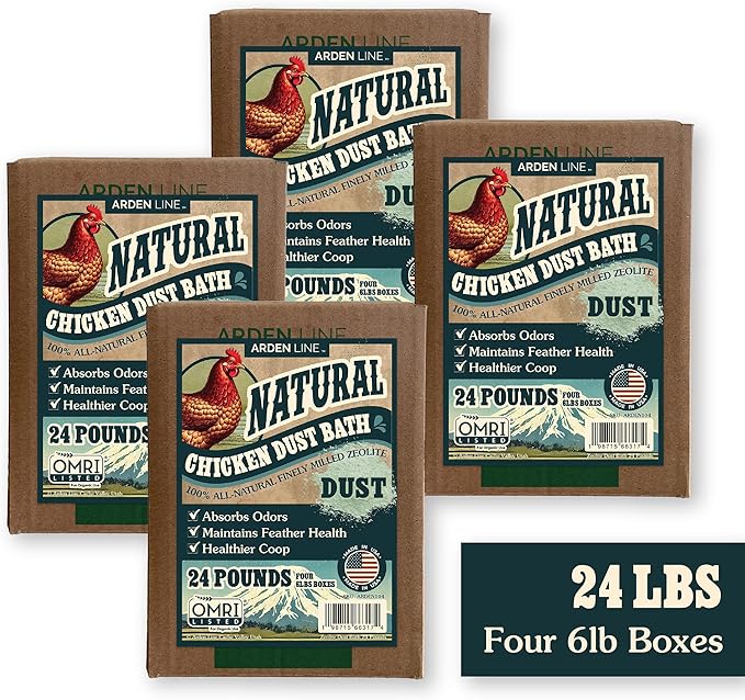 Zeolite Chicken Dust Bath, 6 lb | All-Natural Finely Milled Zeolite Dust | Natural Kraft Box Packaging | Made in The USA