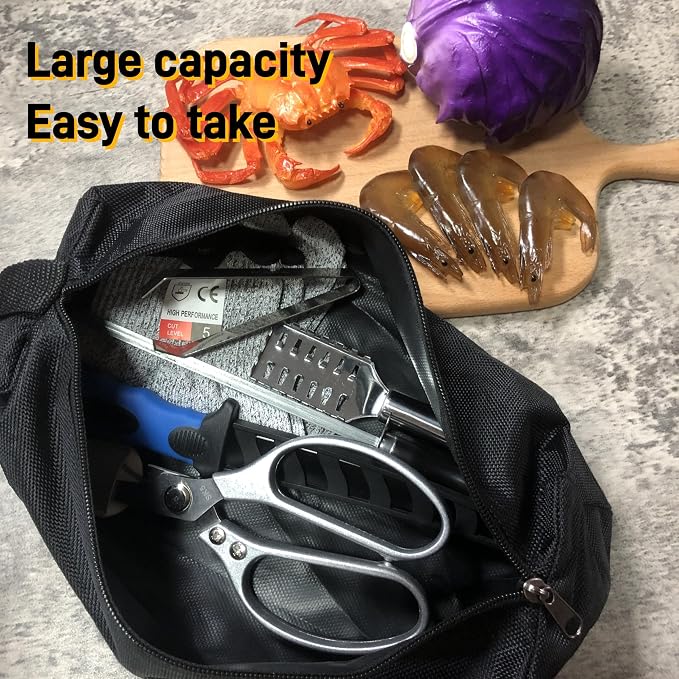Fishing Knife Set, Fish Cleaning Kit, Filet Knife for Fish, Fish Scale Cleaning Brush, Multi-Functional Scissors, Gloves, Fishbone Tweezers, Storage Bag,Fishing Accessories,Fishing Tool Kit