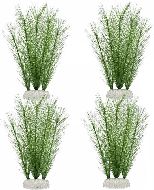 M2cbridge Plastic Fish Tank Plants Soft Silk Water Grass Reptile Waterweed for Terrarium Decor Plants and Aquarium Landscape(4pcs,8")